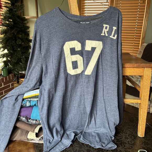 Vintage Polo Jeans Ralph Lauren Shirt Men XXL Blue StitcH RL 67 SIX SEVEN TREND - Picture 2 of 8